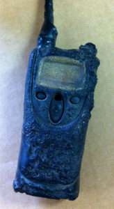 Fire damaged 2-way radio